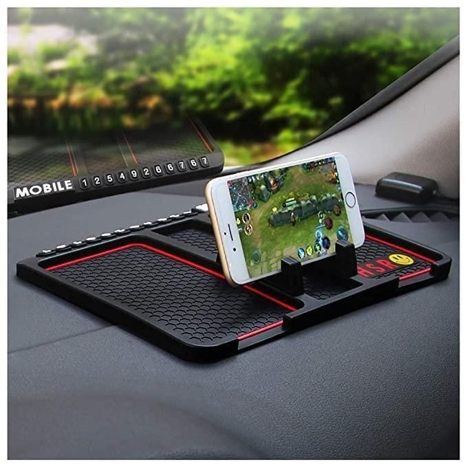 HSR Multifunction Car Phone & GPS Holder – Anti-Slip Silicone Dashboard Pad