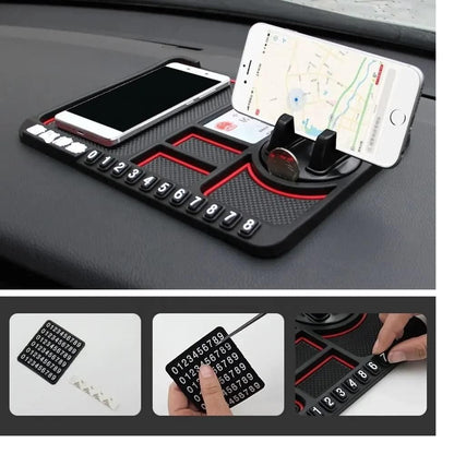 HSR Multifunction Car Phone & GPS Holder – Anti-Slip Silicone Dashboard Pad