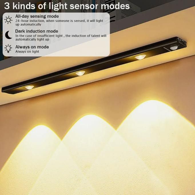 LED PIR Motion Sensor Cabinet  With USB Rechargeable